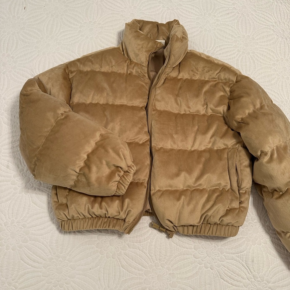 Velvet puffer coat